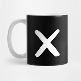 Diagonal Cross Plus Sign Monochrome Minimal Nordic X Mug